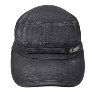 FS Fashion Army Cap Black One Size Slideback Washed Cotton Blend Military Hat